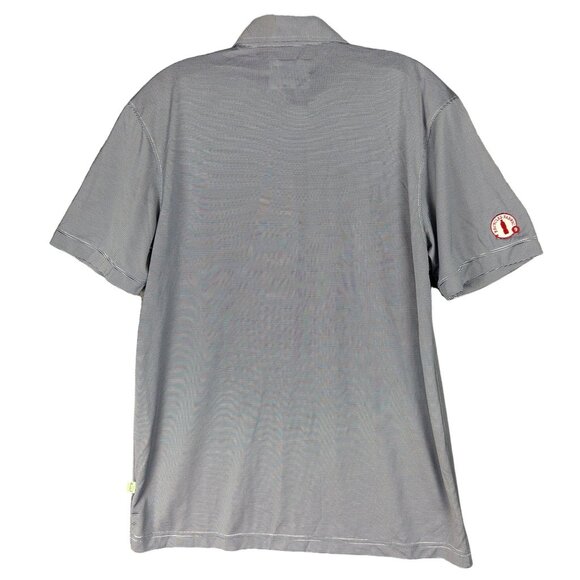 Oobe Team Style Polo Shirt Men M  Gray Repreve Striped Eco-Friendly - Picture 2 of 8